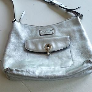 Silver kate spade cross body bag